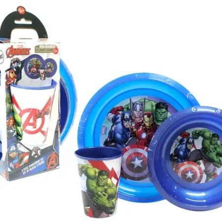 Plato con vaso 3 piezas