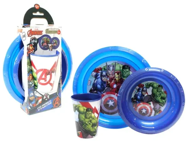 Plato con vaso 3 piezas