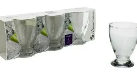 Juego de 3 vasos de 285 ml vidrio
