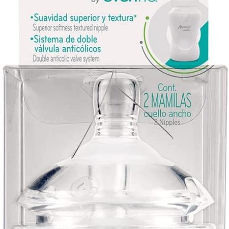 Mamila advanced bold doble valvula anticolicos flujo lento 2pk