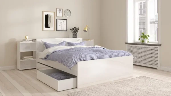 Cama Naia 140 x 190 cm color blanco