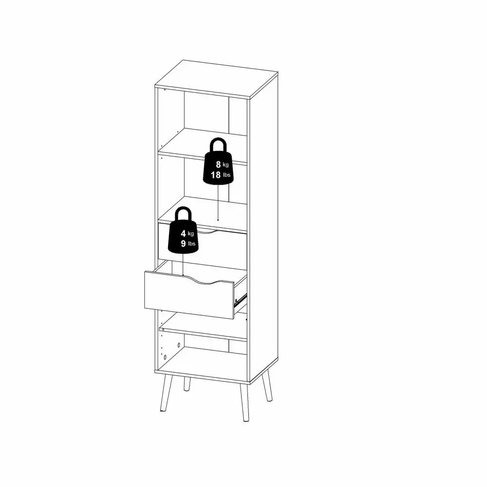 Biblioteca Oslo 2 cajones y 1 puerta 50,2 x 39,1 x 171,3 cm - Image 8