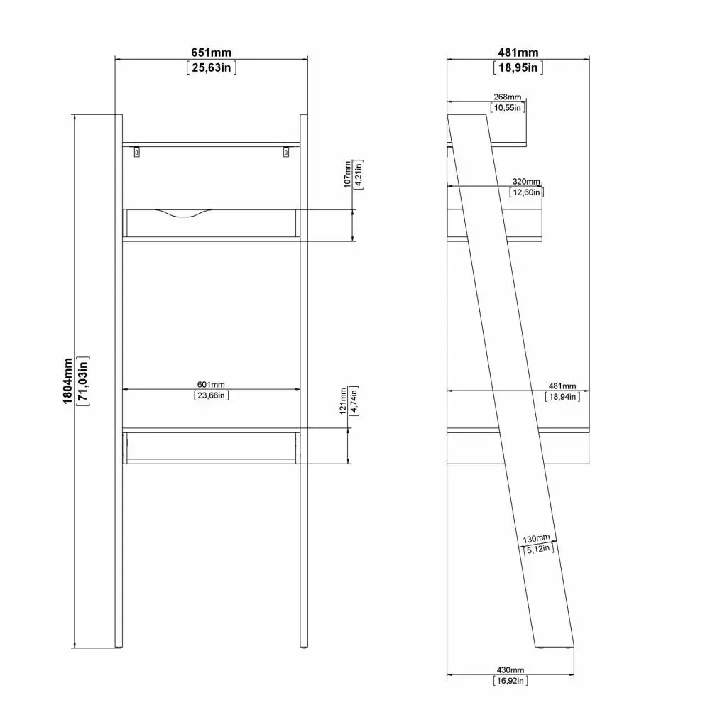 Escritorio de pared Oslo 65,1 x 48,1 x 180,4 cm - Image 7