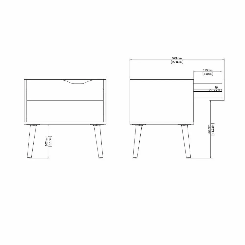 Mesa de noche Oslo 1 cajon 50,2 x 39,1 x 49,7 cm - Image 7