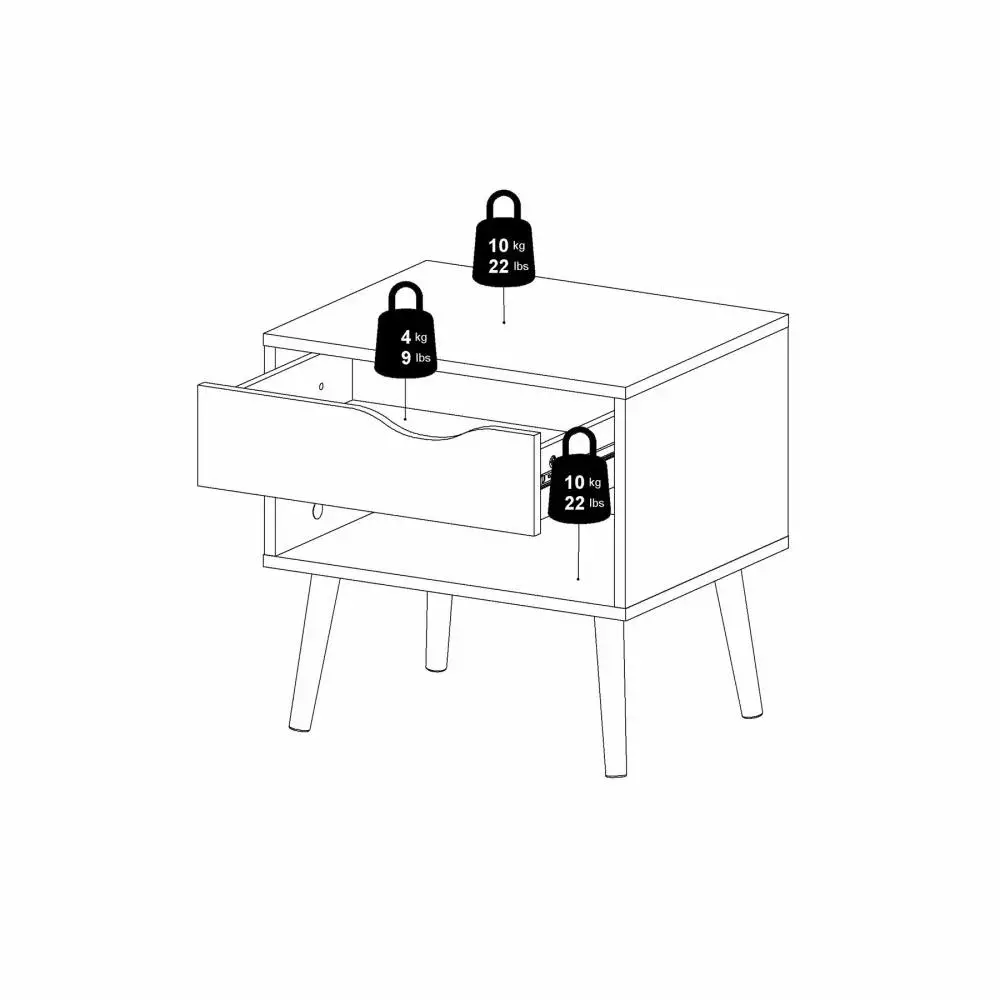 Mesa de noche Oslo 1 cajon 50,2 x 39,1 x 49,7 cm - Image 8