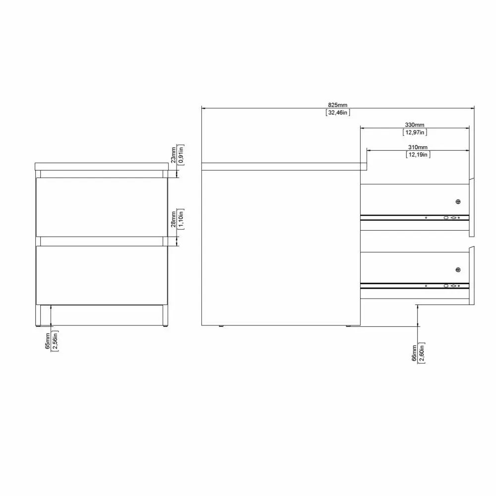 Mesa de noche Naia 2 cajones negro 40,4 x 50 x 49,5 cm - Image 7