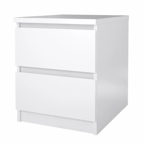 Mesa de noche Naia 2 cajones blanco 40,4 x 50 x 49,5 cm