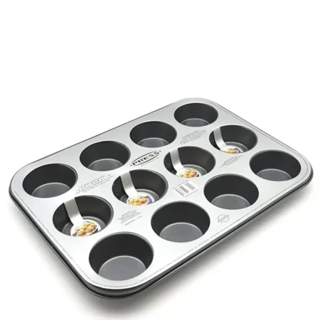 Molde para ponqu? 12 unidades acero al carb?n 35 x 26,5 x 3  cm