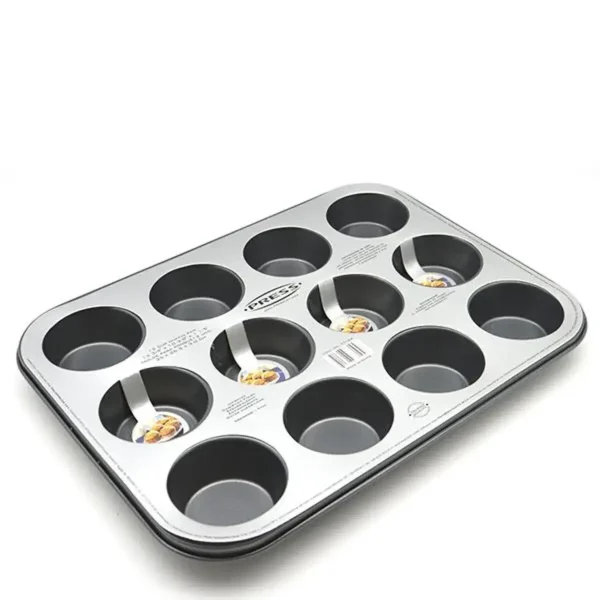 Molde para ponqu? 12 unidades acero al carb?n 35 x 26,5 x 3  cm