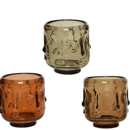 Portavelas vidrio 7 x 7 x 8 cm