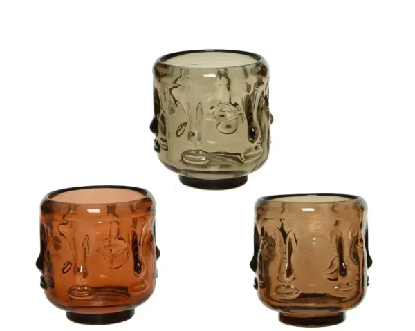 Portavelas vidrio 7 x 7 x 8 cm