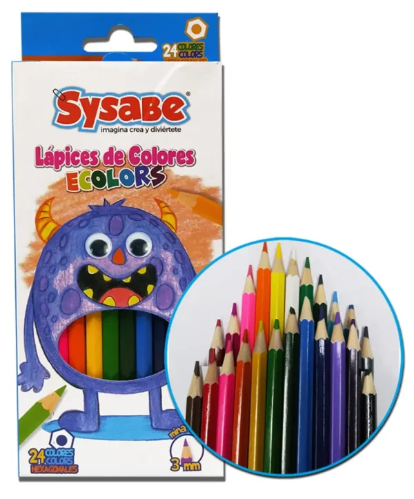 L?pices de colores he x agonales 24 piezas 3 mm