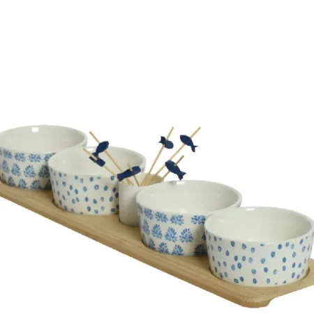 Bandeja y bowls para servir 10 x 40 x 5,5-cm