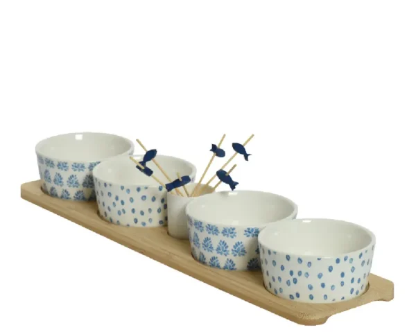 Bandeja y bowls para servir 10 x 40 x 5,5-cm
