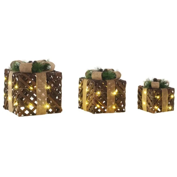 Juego de 3 cajas de regalo led