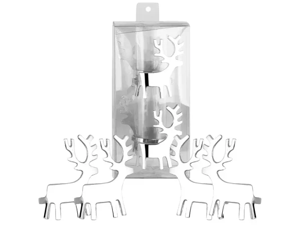 Set de 4 aros para servilleta figura  reno 7 x 5,7 x 4,45 cm