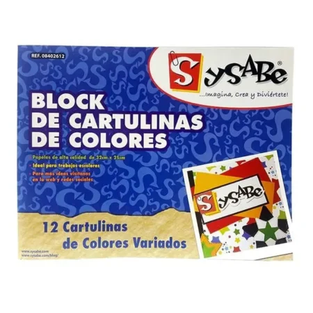 Block de cartulinas colores surtidos 32 x 25 cm (12 hojas)