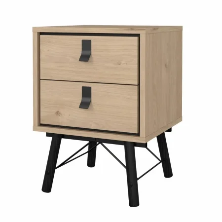 Mesa de noche Ry 2 cajones roble