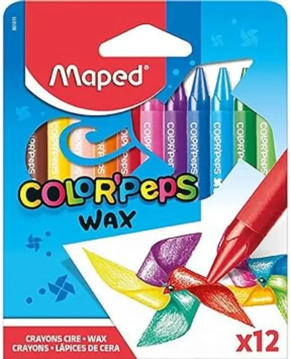 Creyon de cera colorpeps grueso estuche 12 colores