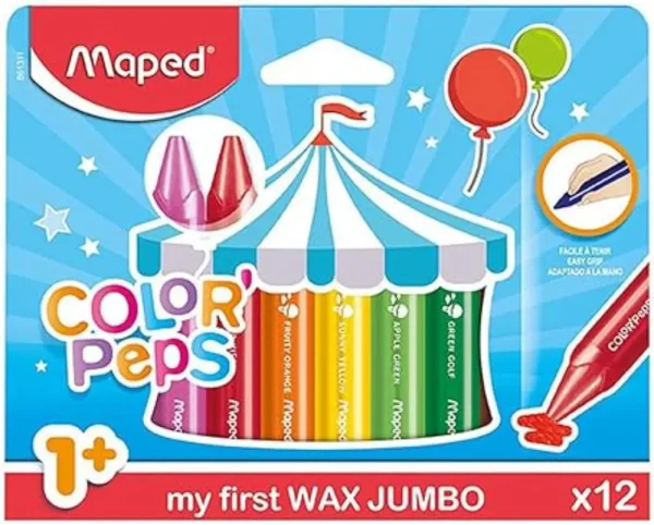 Creyones de cera jumbo 12 colores