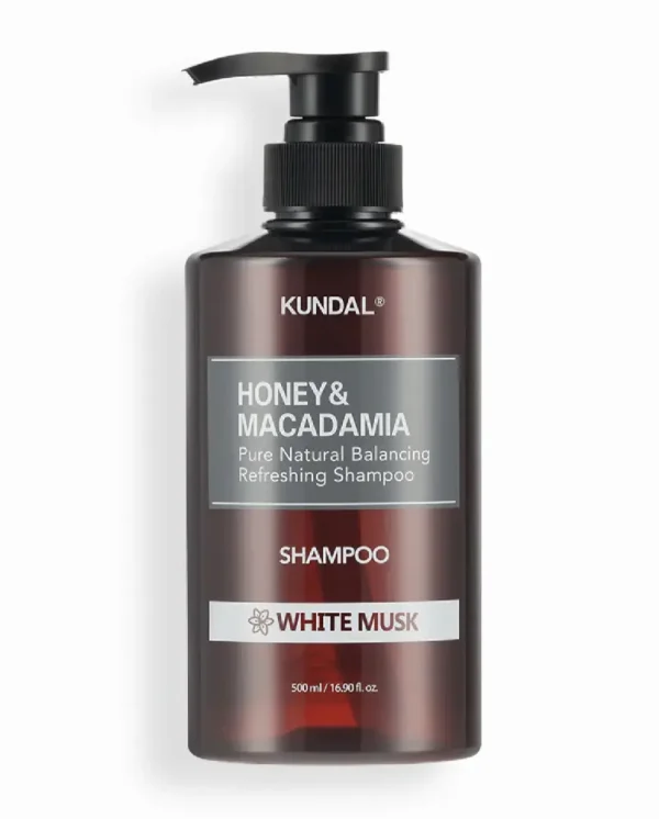 Shampoo natural miel y macadamia 500ml almizcle blanco