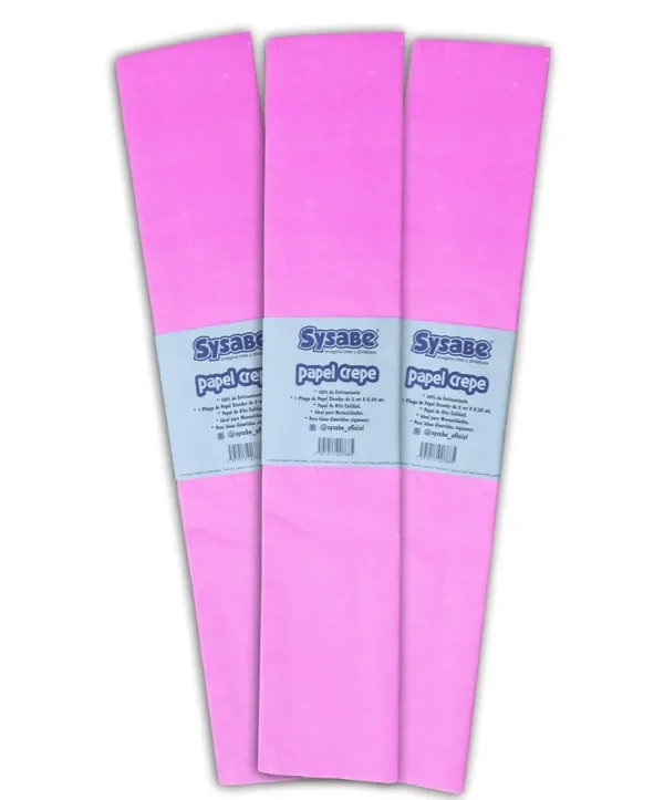 Papel crepe 30% l?mina color rosa