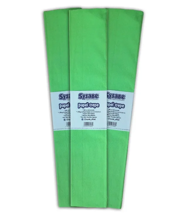 Papel crepe 30% l?mina color verde lim?n