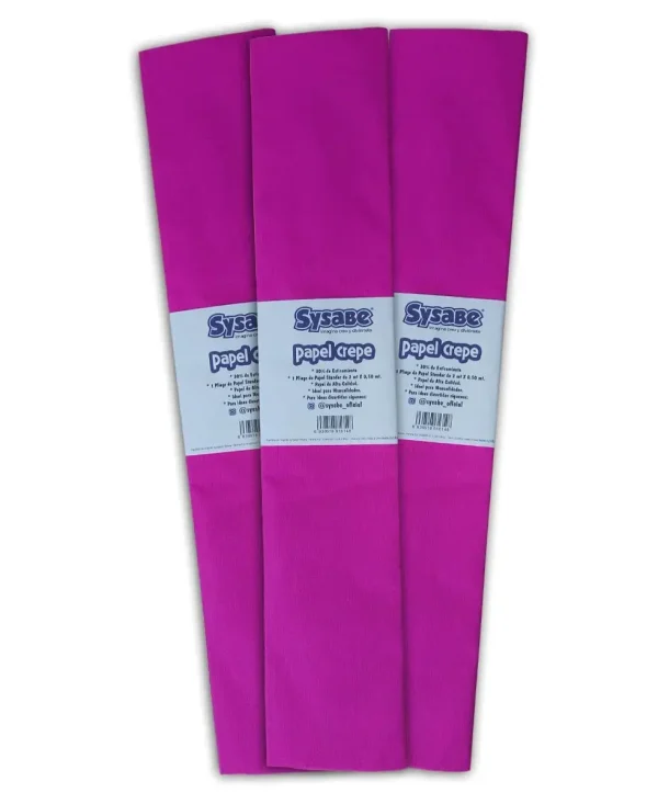 Papel crepe 30% lámina color fucsia