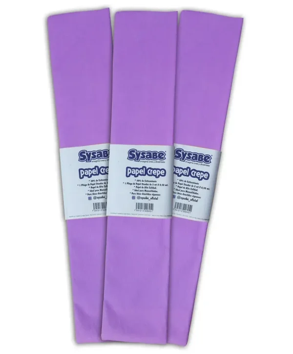 Papel crepe 30% lámina color lila
