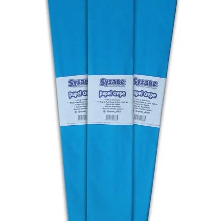 Papel crepe 30% lamina color azul turquesa