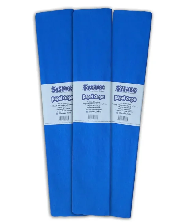 Papel crepe 30% lamina color azul rey