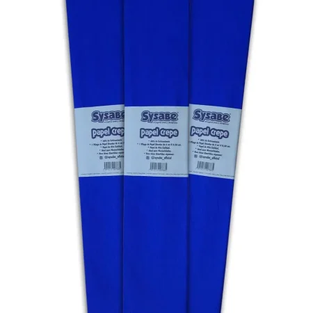 Papel crepe 30% l?mina color azul electrico