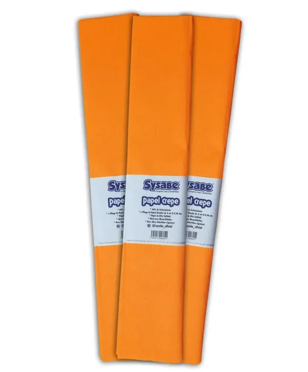 Papel crepe 30% l?mina color naranja