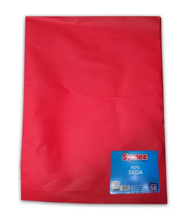 Papel de seda 50 x 70 cm color rojo 5 hojas