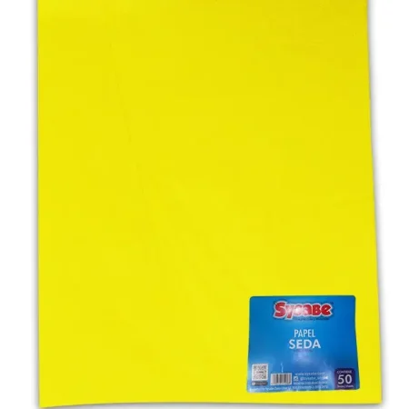 Papel de seda 50 x 70 cm color amarillo 5 hojas