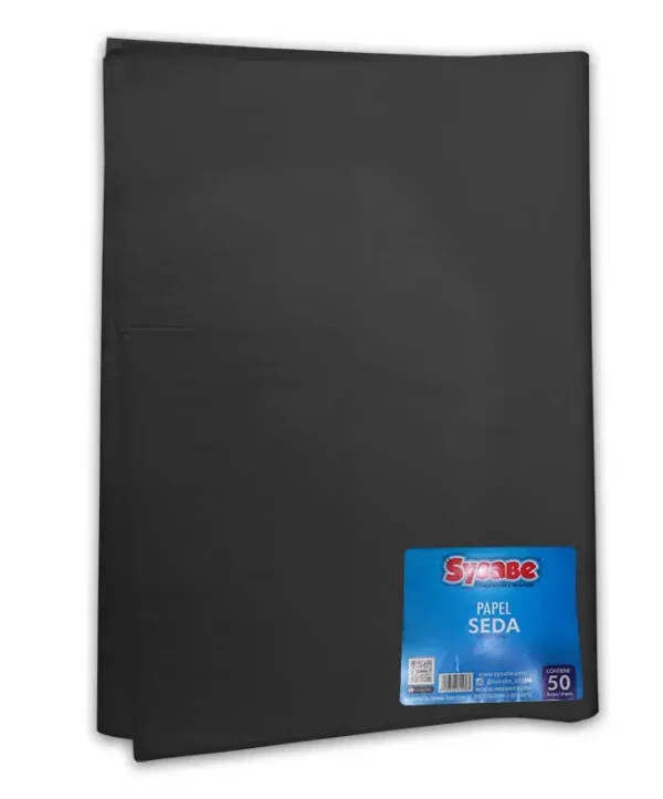 Papel de seda 50 x 70 cm color negro 5 hojas