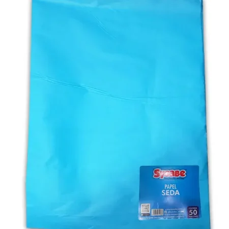 Papel de seda 50 x 70 cm color azul claro 5 hojas