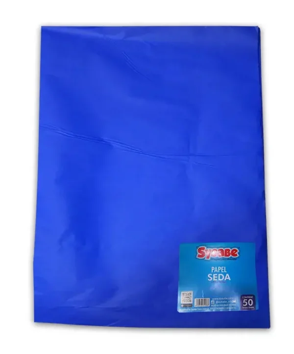 Papel de seda 50 x 70 cm color azul oscuro 5 hojas