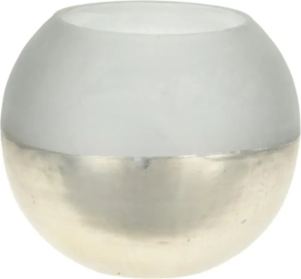 Porta tealight redondo de vidrio 14 x 12 cm