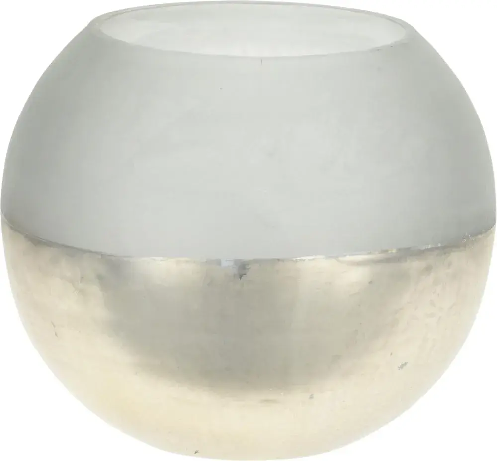 Porta tealight redondo de vidrio 14 x 12 cm