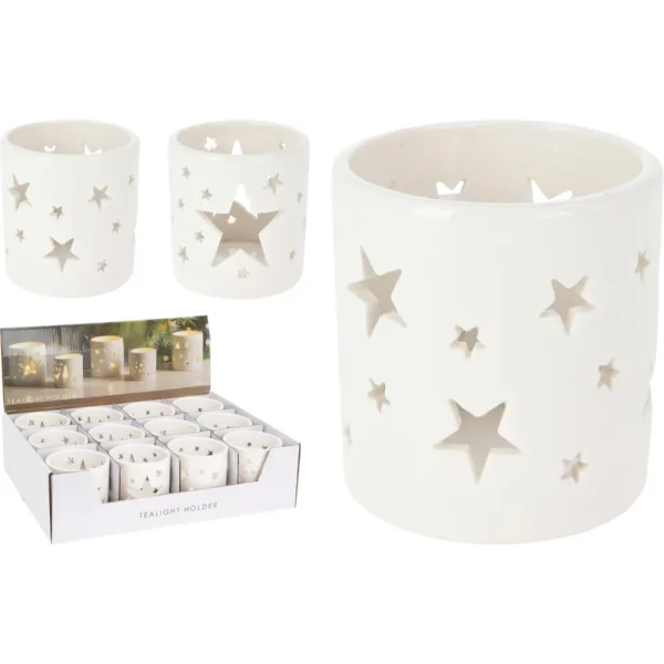 Portavelas de porcelana 7x7x8cm