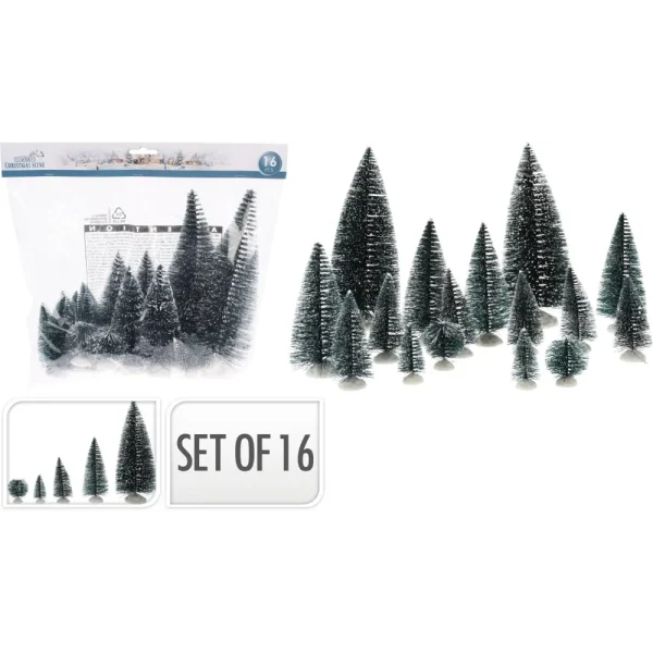 Set de 16 figuras de árboles (tamaños surtidos)