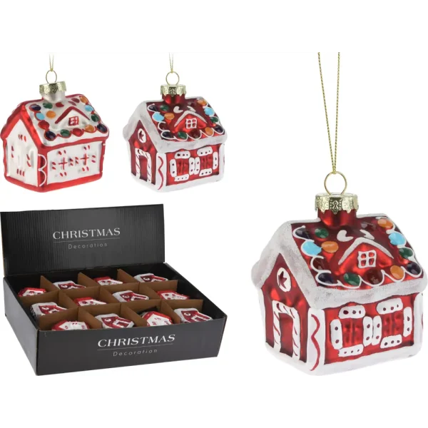 Adorno colgante de vidrio 6,5x6,5x8cm