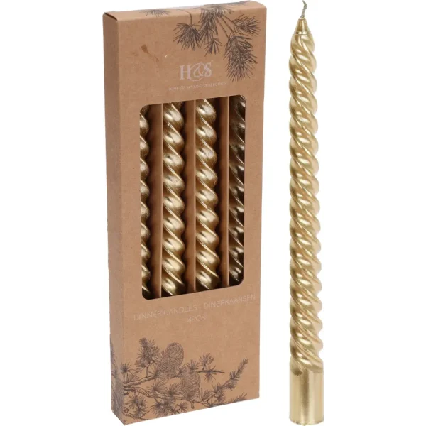 Juego de 4 velas 2,1x2,1x25cm