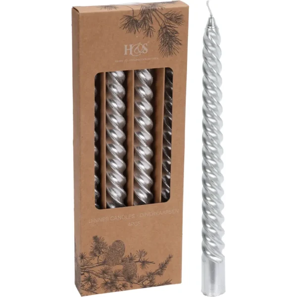 Juego de 4 velas 2,1x2,1x25cm