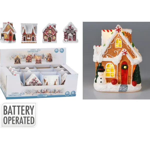 Casa de galletas con led 8x6x10cm