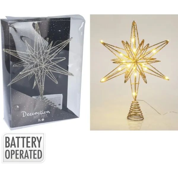 Tope de árbol con luz led 33cm