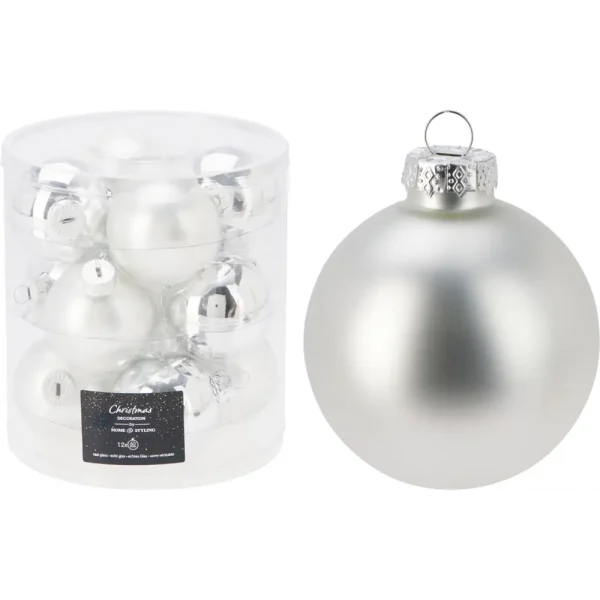 Set de 12 bambalinas de vidrio 6cm