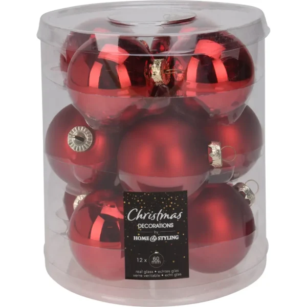 Set de 12 de bambalinas de vidrio 6cm