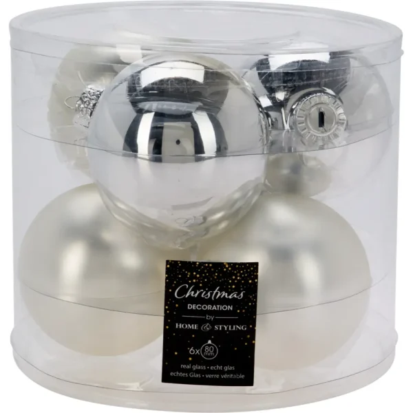 Set de 6 bambalinas de vidrio 8cm